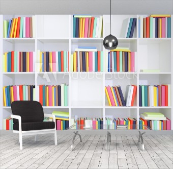 Bild på Bookshelf with books